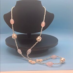 #18 Elegant Pink and Silver Necklace